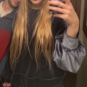 Velvet long sleeve top